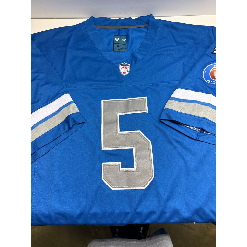 IKIIO Detroit Football David Montgomery 5 Jersey Mens XXL Blue Stitched Twill